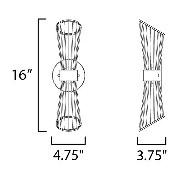 Zeta LED Wall Sconce by Studio M Lighting – line drawing