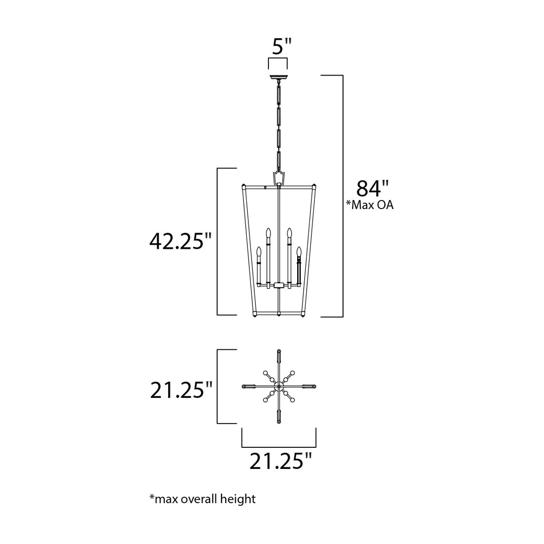 Lucent 8-Light Pendant 166102 by Studio M Lighting – line drawing