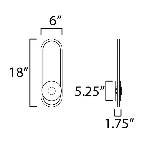 Gravity Large Outdoor LED Sconce by Studio M Lighting – line drawing