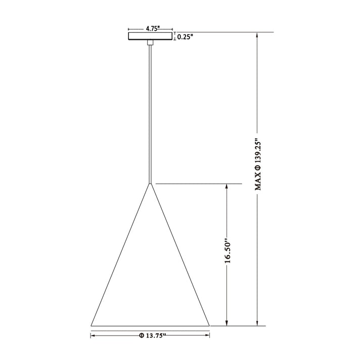 Pitch 14 LED Pendant by Studio M Lighting – line drawing