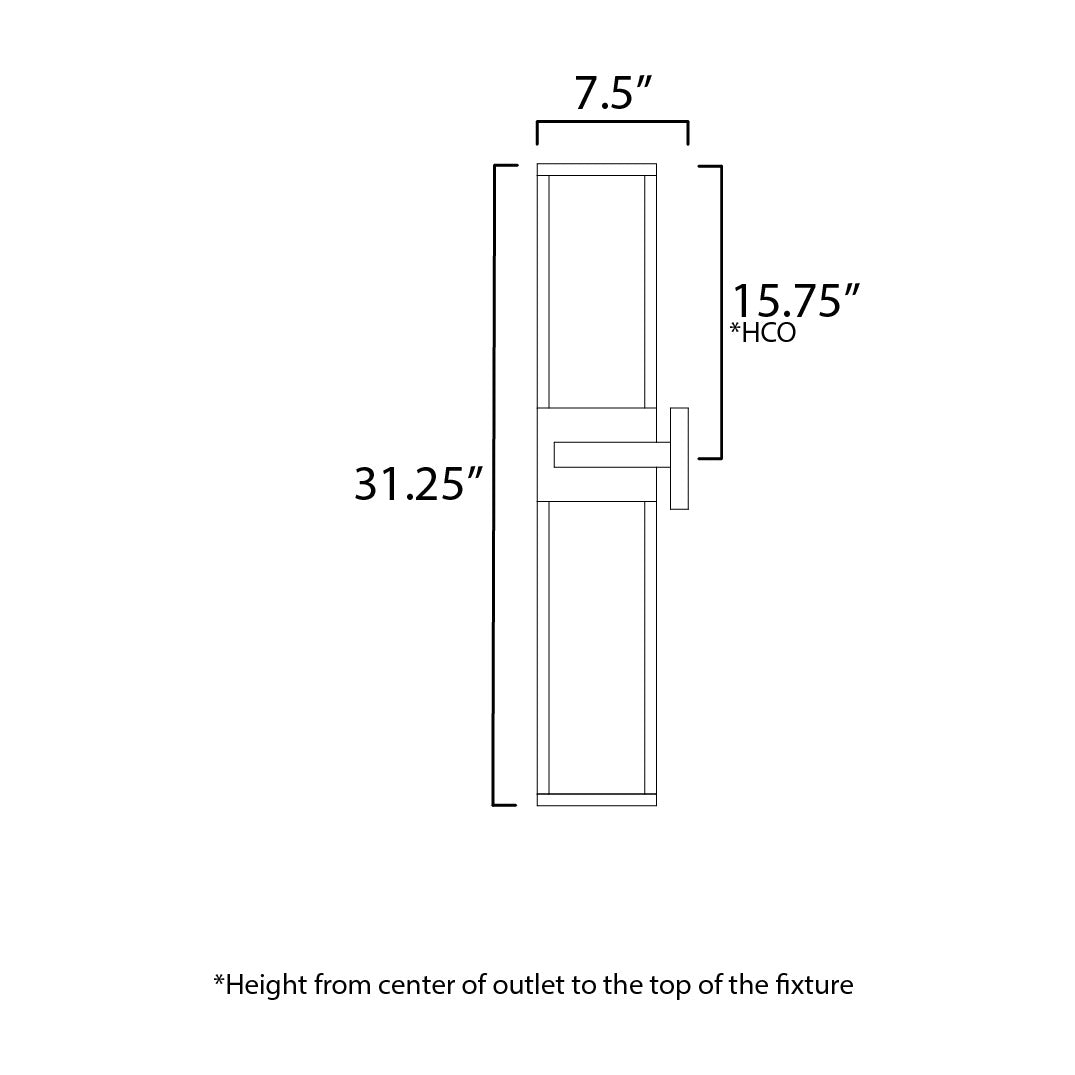 Strand VX 31 Outdoor LED Wall Sconce by Studio M Lighting – line drawing
