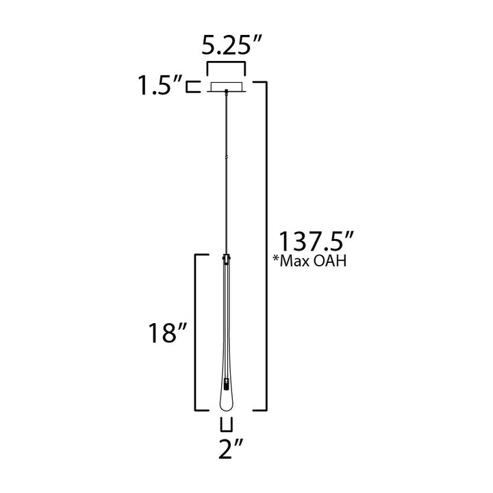 Stillo 1-Light LED Pendant by Studio M Lighting – line drawing