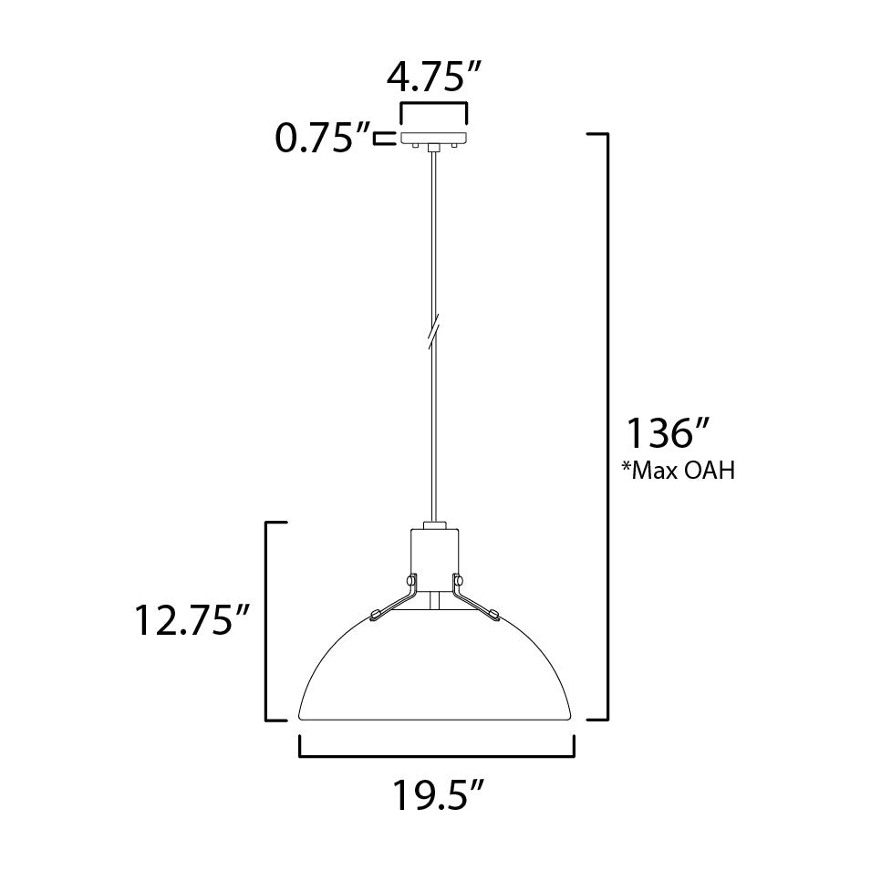 Dawn 20 Pendant by Studio M Lighting – line drawing