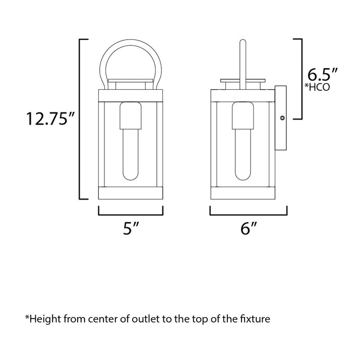 Nassau Vivex Nassau VX 1-Light Outdoor Wall Lantern by Studio M Lighting – line drawing