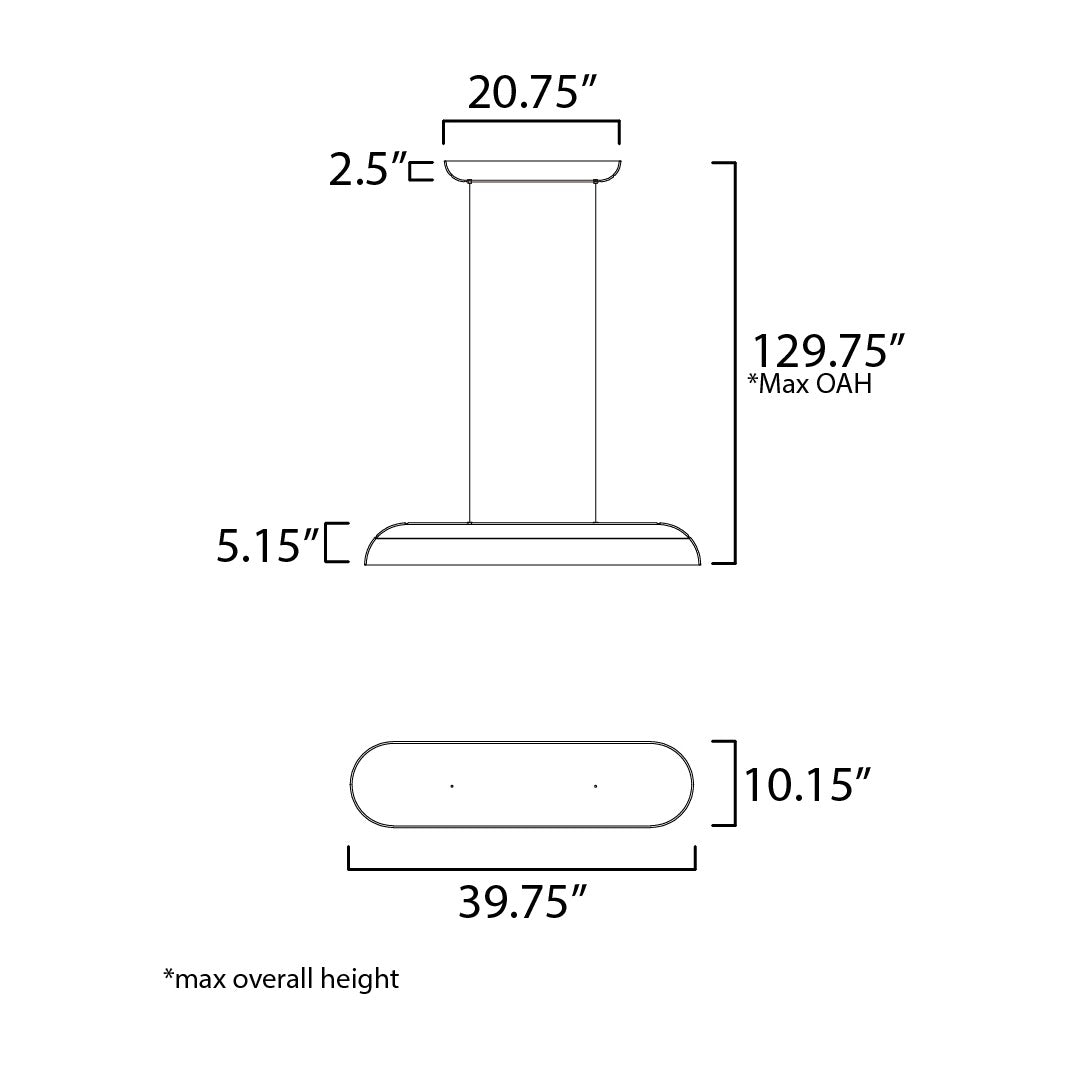 Wimbledon 41 LED Linear Pendant by Studio M Lighting – line drawing