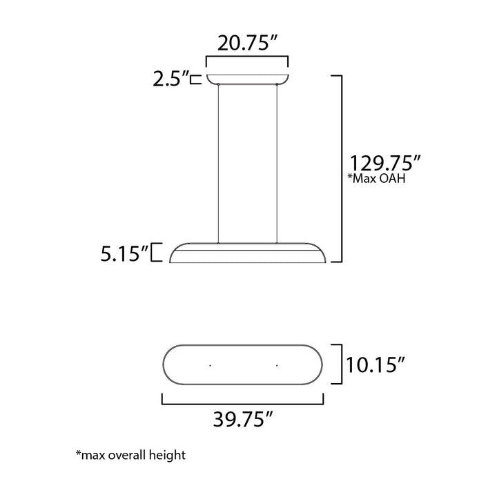 Wimbledon 41 LED Linear Pendant by Studio M Lighting – line drawing