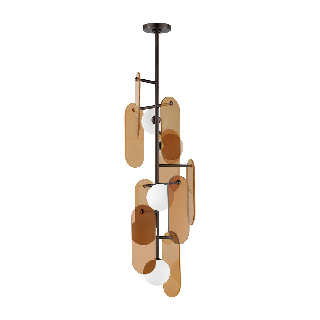 Megalith - Stone Megalith 5-Light Vertical Pendant by Studio M Lighting in Brushed Bronze