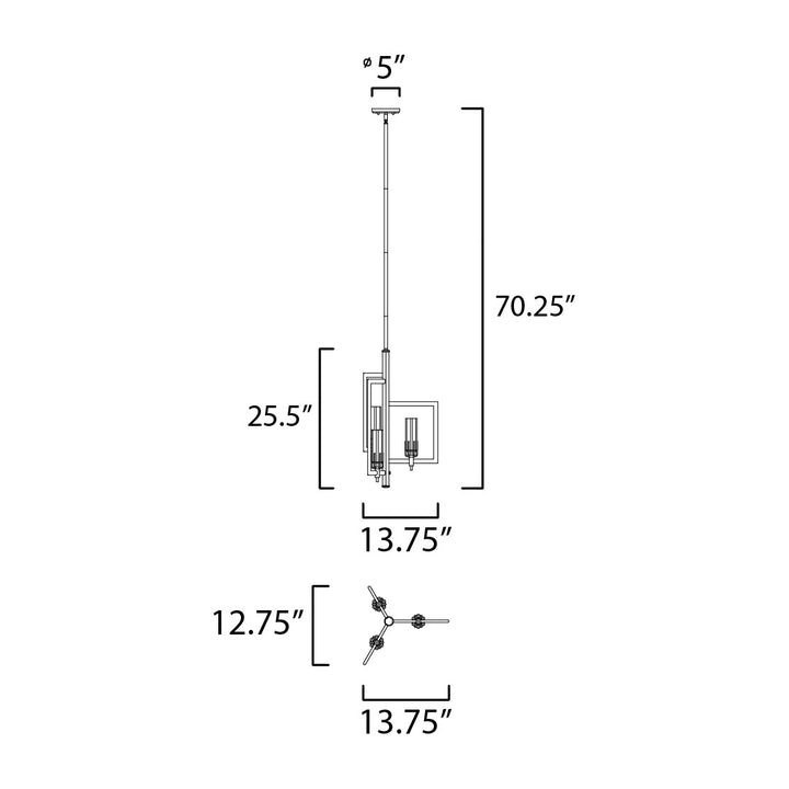 Flambeau 3-Light Chandelier 166113 by Studio M Lighting – line drawing