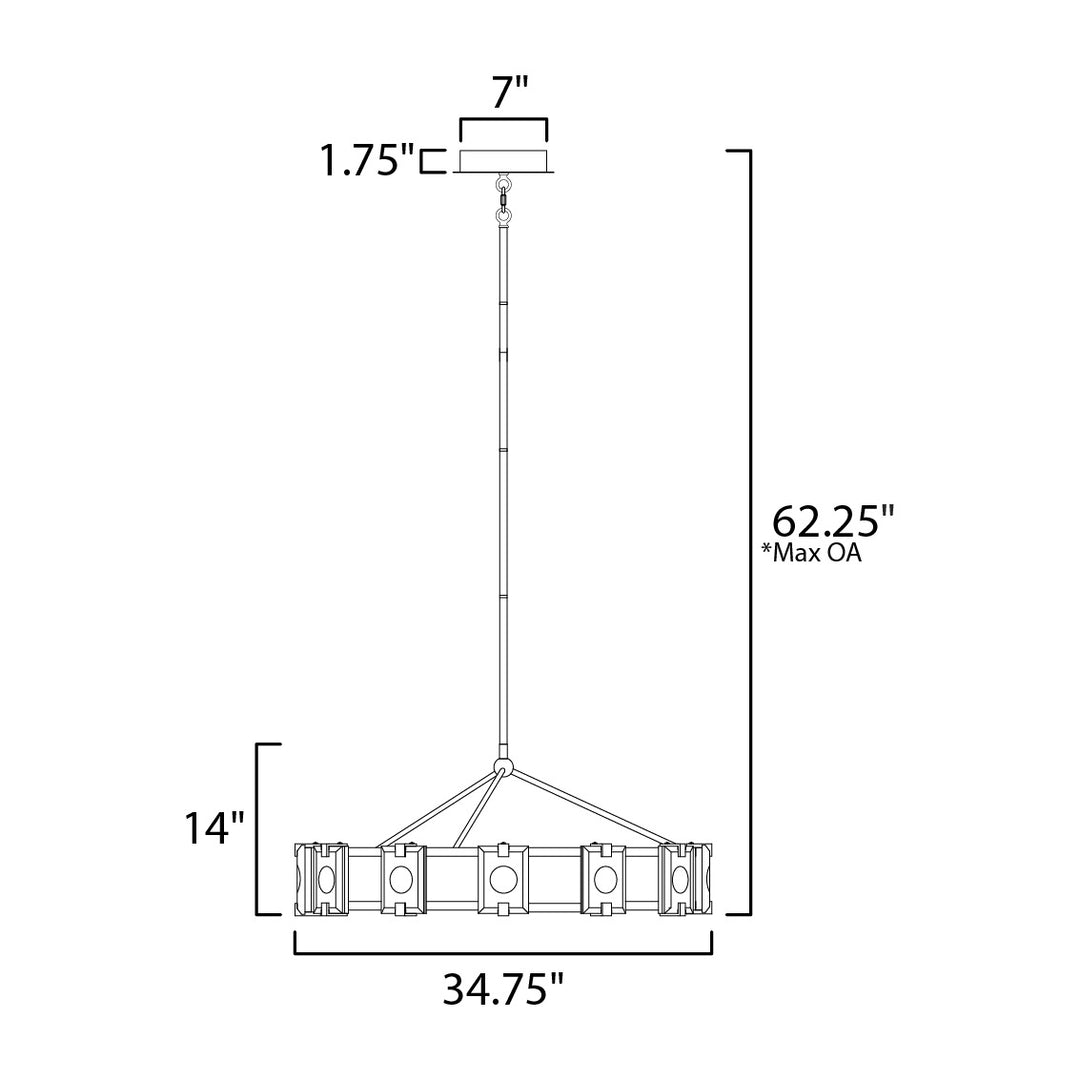 Radiant LED 12-Light Chandelier by Studio M Lighting – line drawing