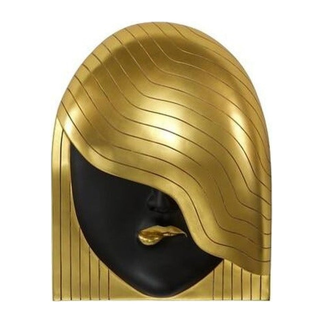 Fashion Faces Wall Art, Large, Her Left Wave, Black and Gold Phillips Collection