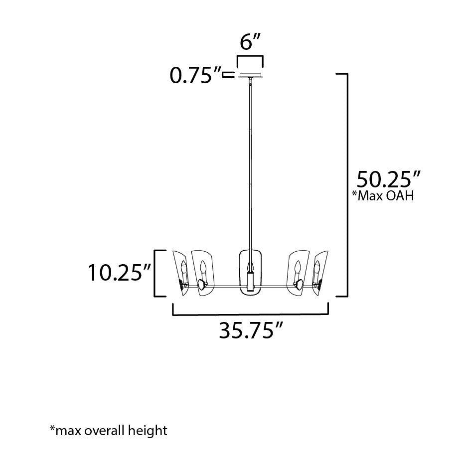 Armory 8-Light Chandelier by Studio M Lighting – line drawing