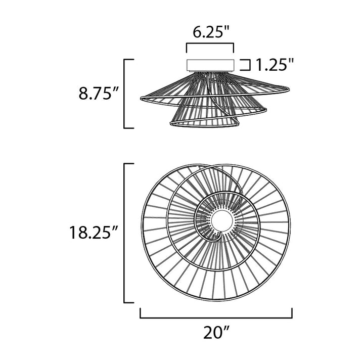 Zeta LED Flush Mount by Studio M Lighting – line drawing