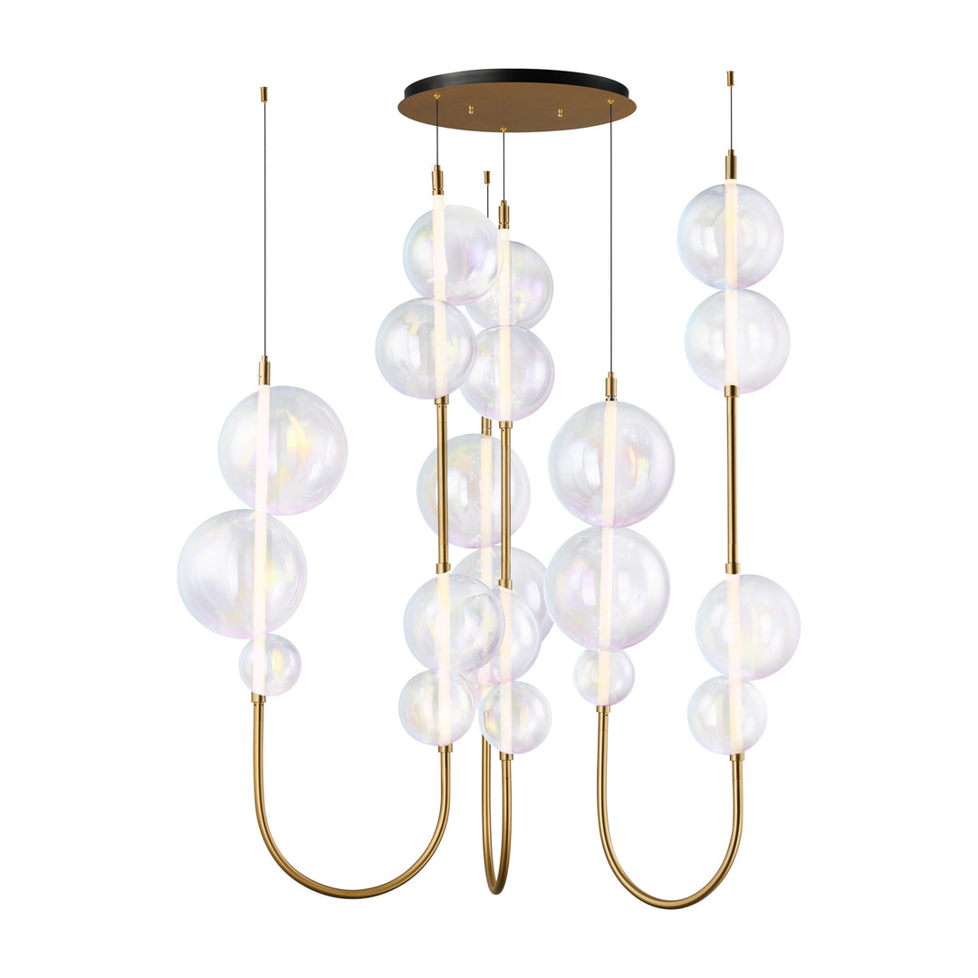 Dreamer 54" LED Cord Hung Pendant by Studio M Lighting in Natural Aged Brass
