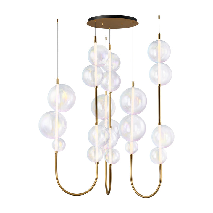 Dreamer 54" LED Cord Hung Pendant by Studio M Lighting in Natural Aged Brass