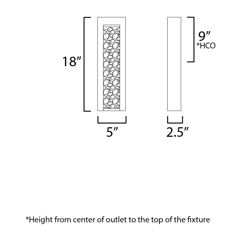 Liquid 18 LED Outdoor Wall Sconce by Studio M Lighting – line drawing