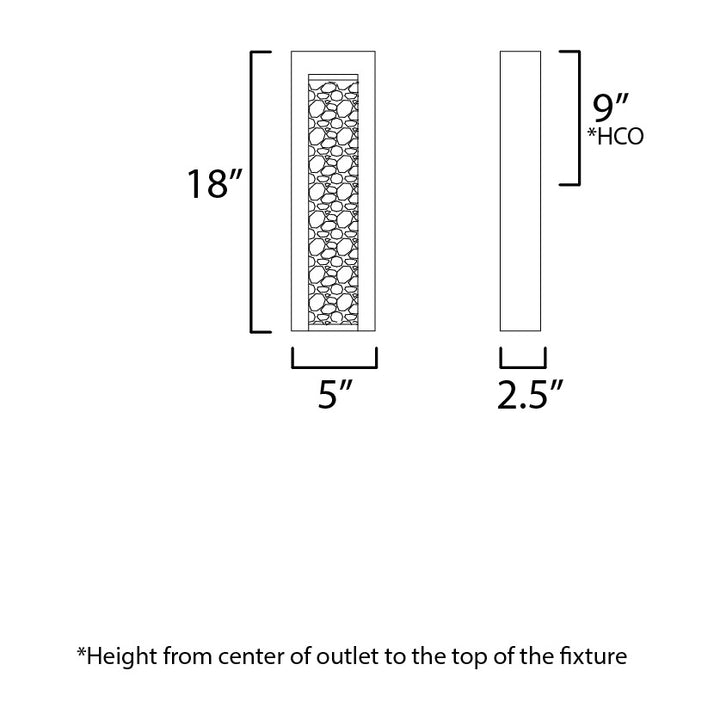 Liquid 18 LED Outdoor Wall Sconce by Studio M Lighting – line drawing