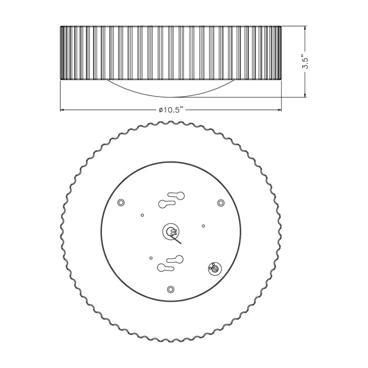Souffle 10 LED Flush Mount by Studio M Lighting – line drawing