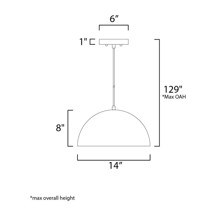 Hemisphere LED Pendant 254902 by Studio M Lighting – line drawing
