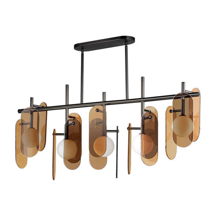Megalith - Glass Megalith 5-Light Linear by Studio M Lighting in Gunmetal