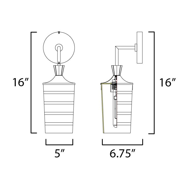 Copacabana Outdoor Wall Sconce by Studio M Lighting – line drawing