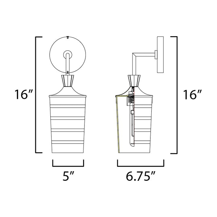 Copacabana Outdoor Wall Sconce by Studio M Lighting – line drawing