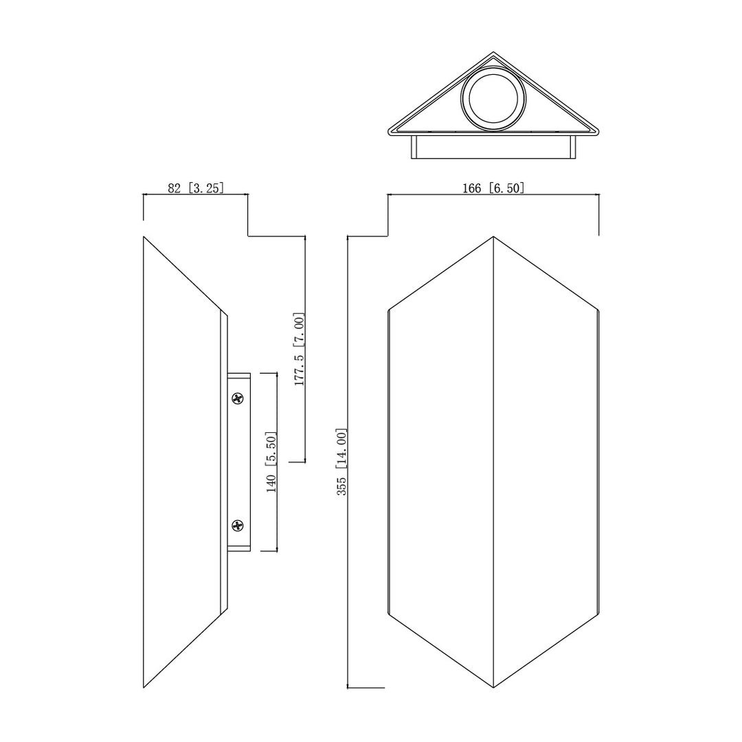 Fractal LED Outdoor Sconce 451562 by Studio M Lighting – line drawing