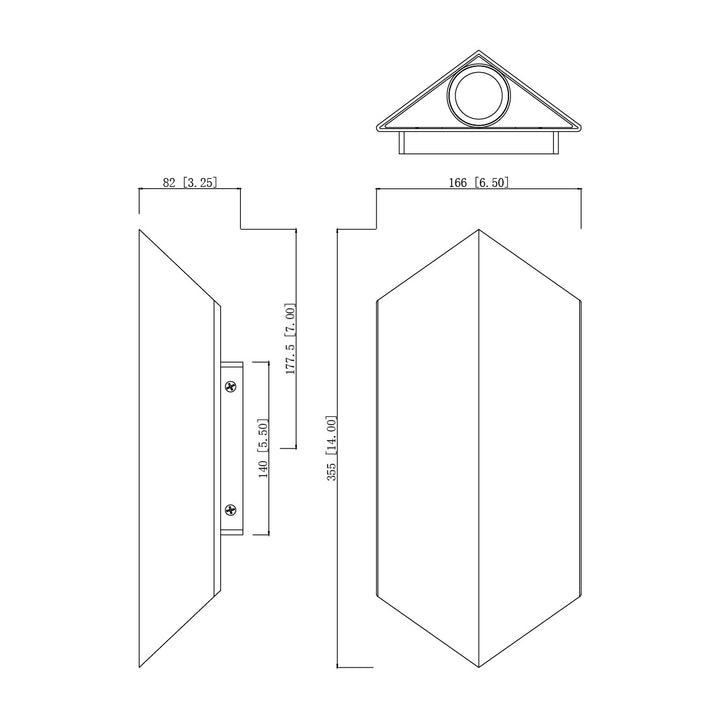 Fractal LED Outdoor Sconce 451562 by Studio M Lighting – line drawing