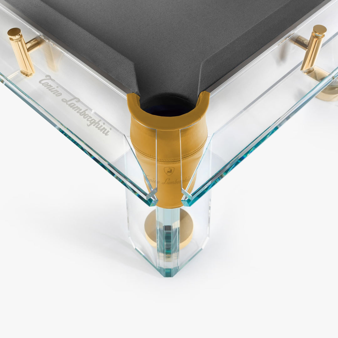 Filotto Tonino Lamborghini Edition Billiard Table by Impatia, Gold Edition pocket detail