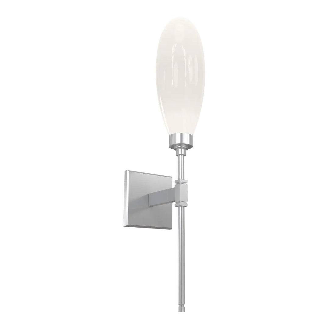 Fiori Belvedere Sconce by Hammerton Studio in Classic Silver with White glass