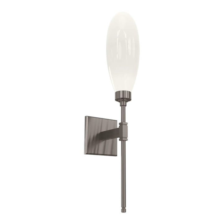 Fiori Belvedere Sconce by Hammerton Studio in Gunmetal with White glass
