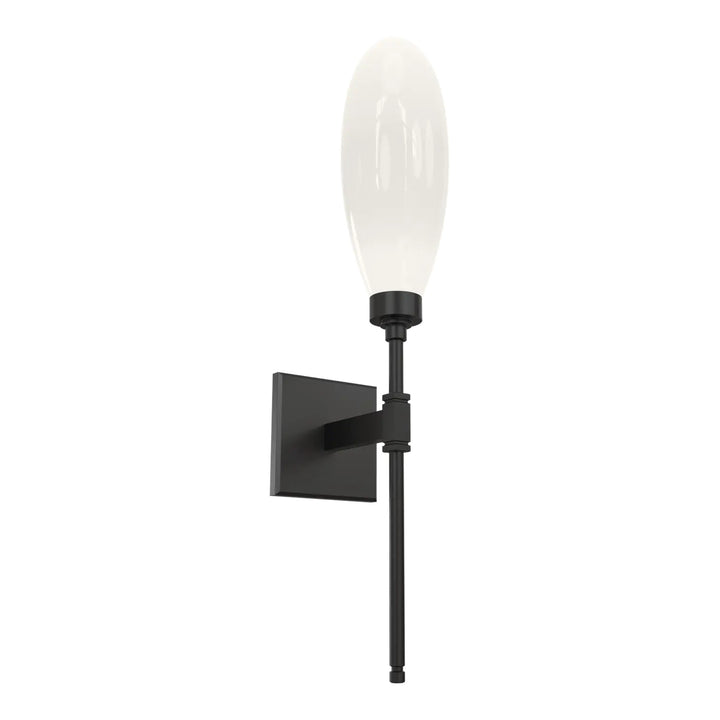 Fiori Belvedere Sconce by Hammerton Studio in Matte Black with White glass