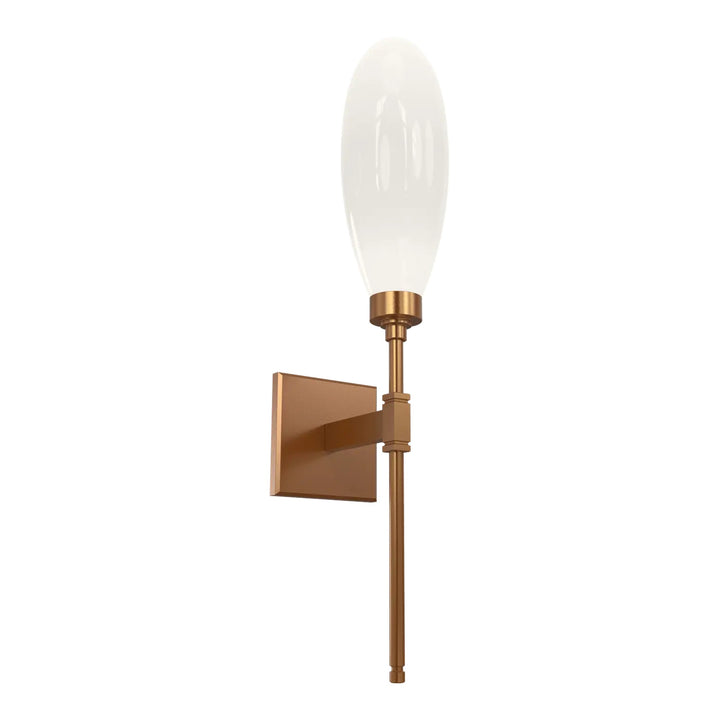 Fiori Belvedere Sconce by Hammerton Studio in Novel Brass with White glass