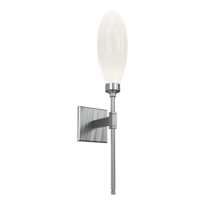 Fiori Belvedere Sconce by Hammerton Studio in Satin Nickel with White glass