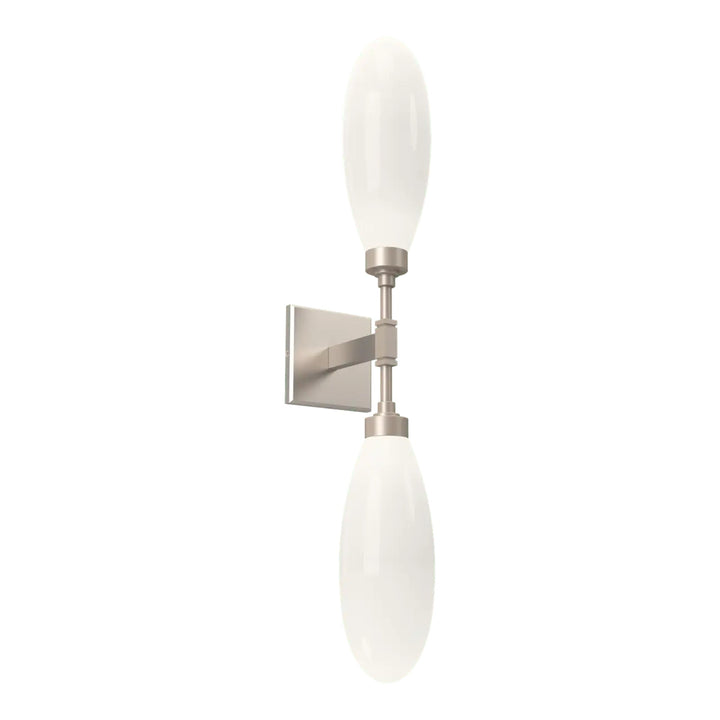 Fiori Double Sconce by Hammerton Studio in Beige Silver with White glass