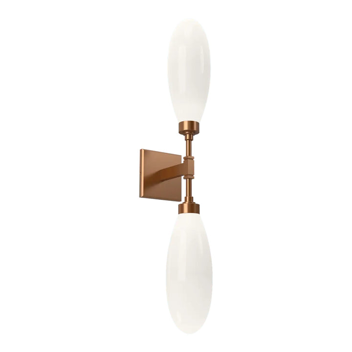 Fiori Double Sconce by Hammerton Studio in Novel Brass with White glass