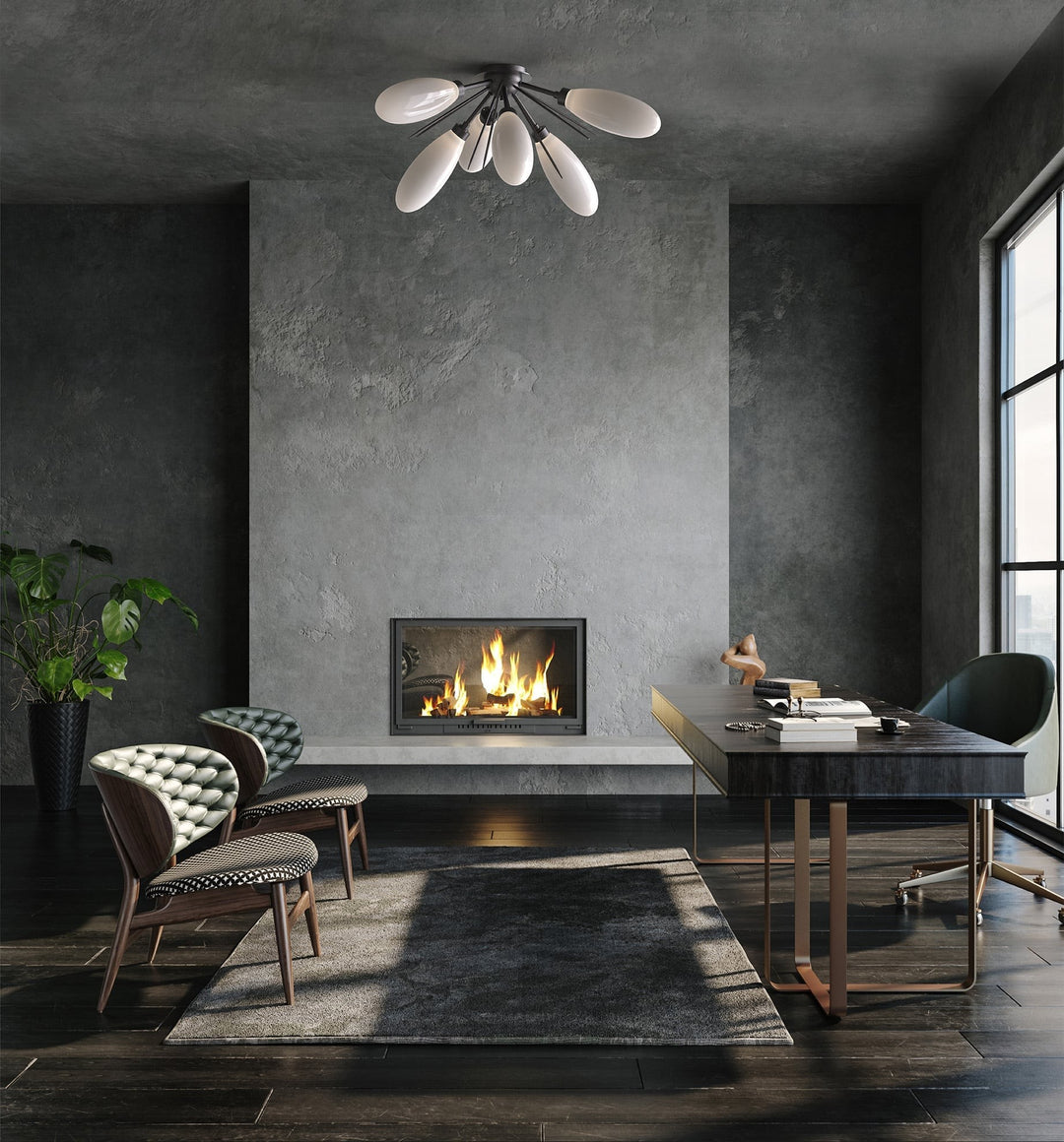 Fiori Half Starburst Flush Mount by Hammerton Studio in a styled interior