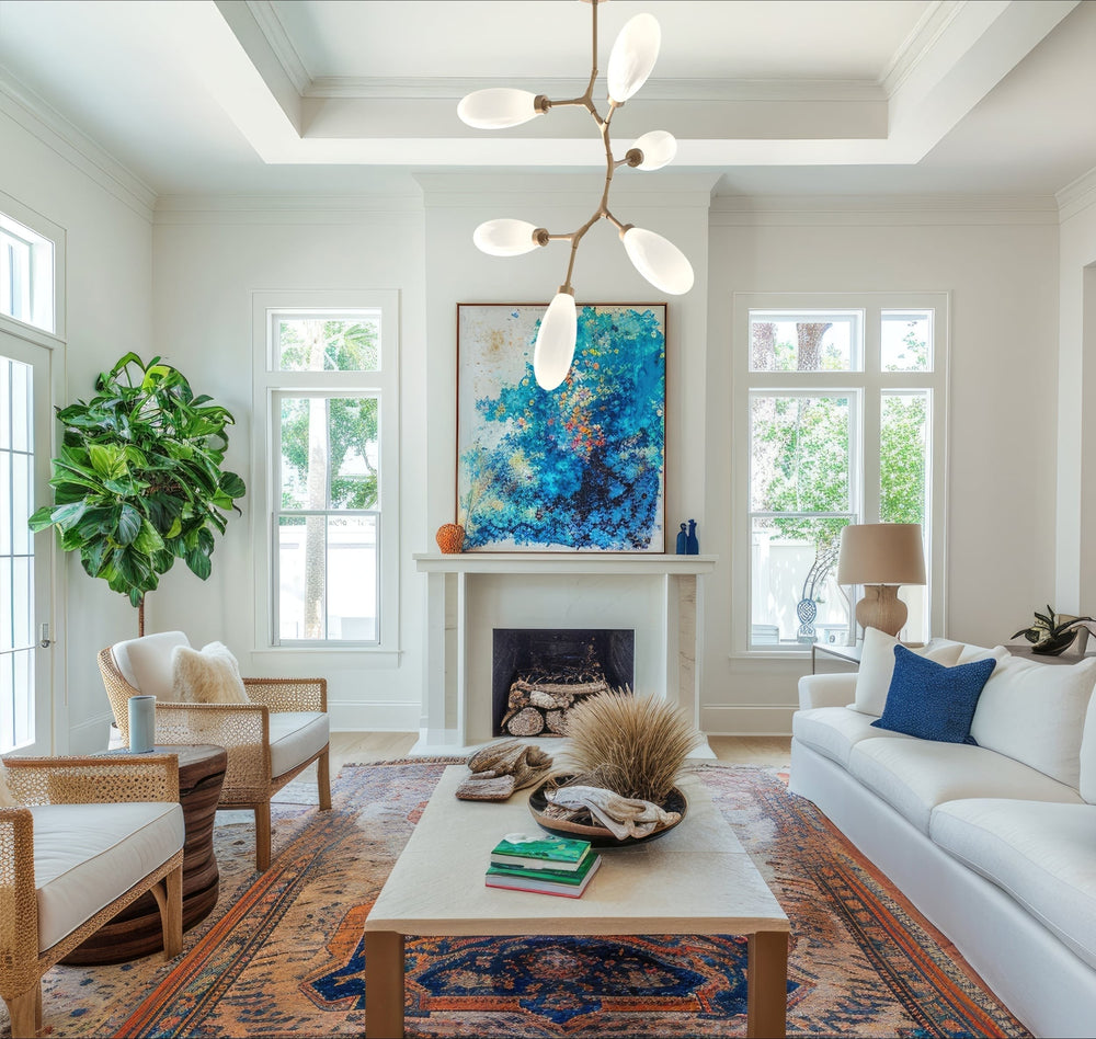 Fiori Modern Vine Chandelier by Hammerton Studio in a styled interior