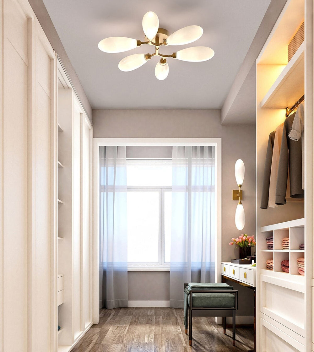 Fiori Organic Flush Mount Light by Hammerton Studio in a styled interior