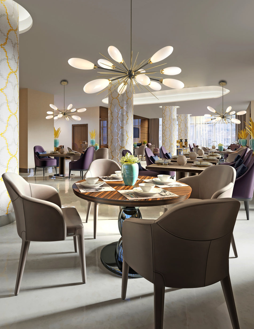 Fiori Oval Starburst Chandelier by Hammerton Studio in a styled interior