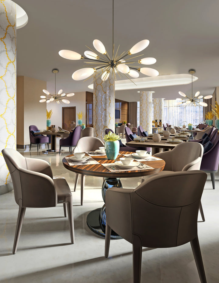 Fiori Oval Starburst Chandelier by Hammerton Studio in a styled interior