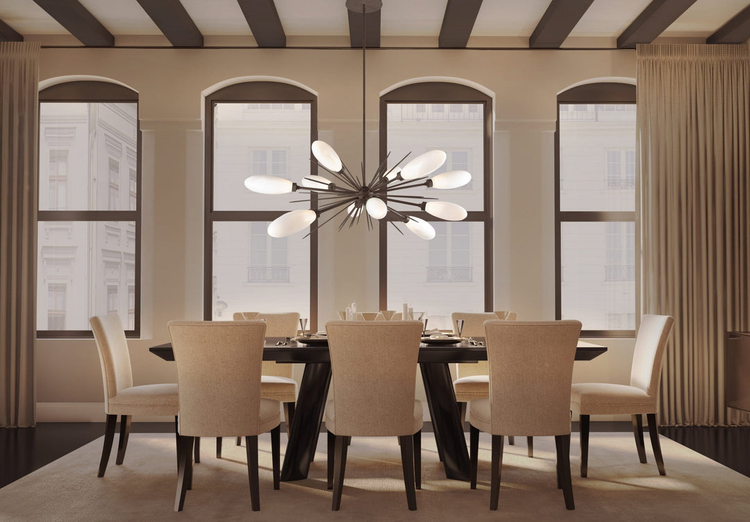 Fiori Oval Starburst Chandelier by Hammerton Studio in a styled interior