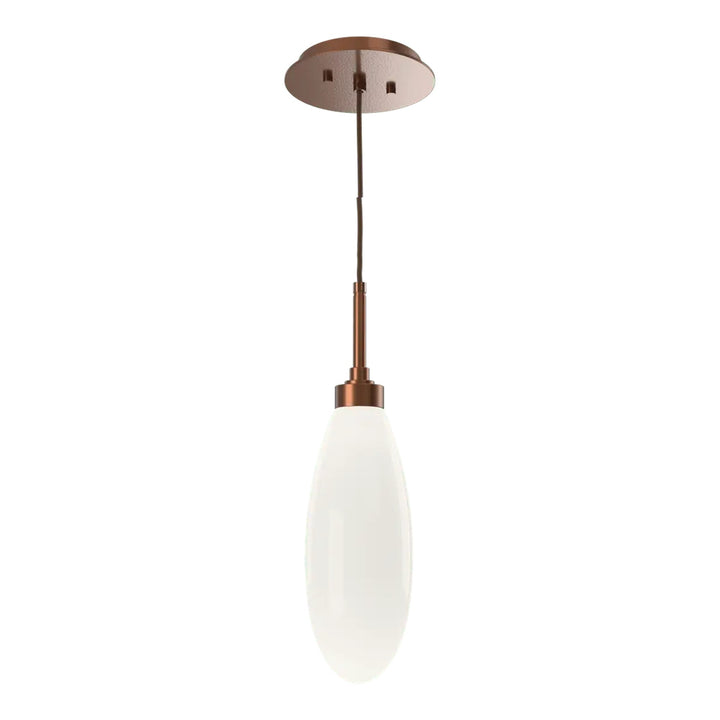 Fiori Pendant by Hammerton Studio in Burnished Bronze with White glass on adjustable cord