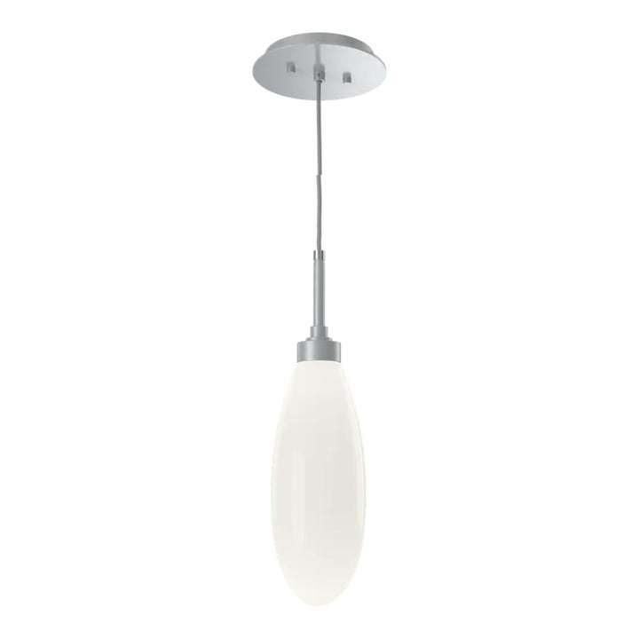 Fiori Pendant by Hammerton Studio in Classic Silver with White glass on adjustable cord