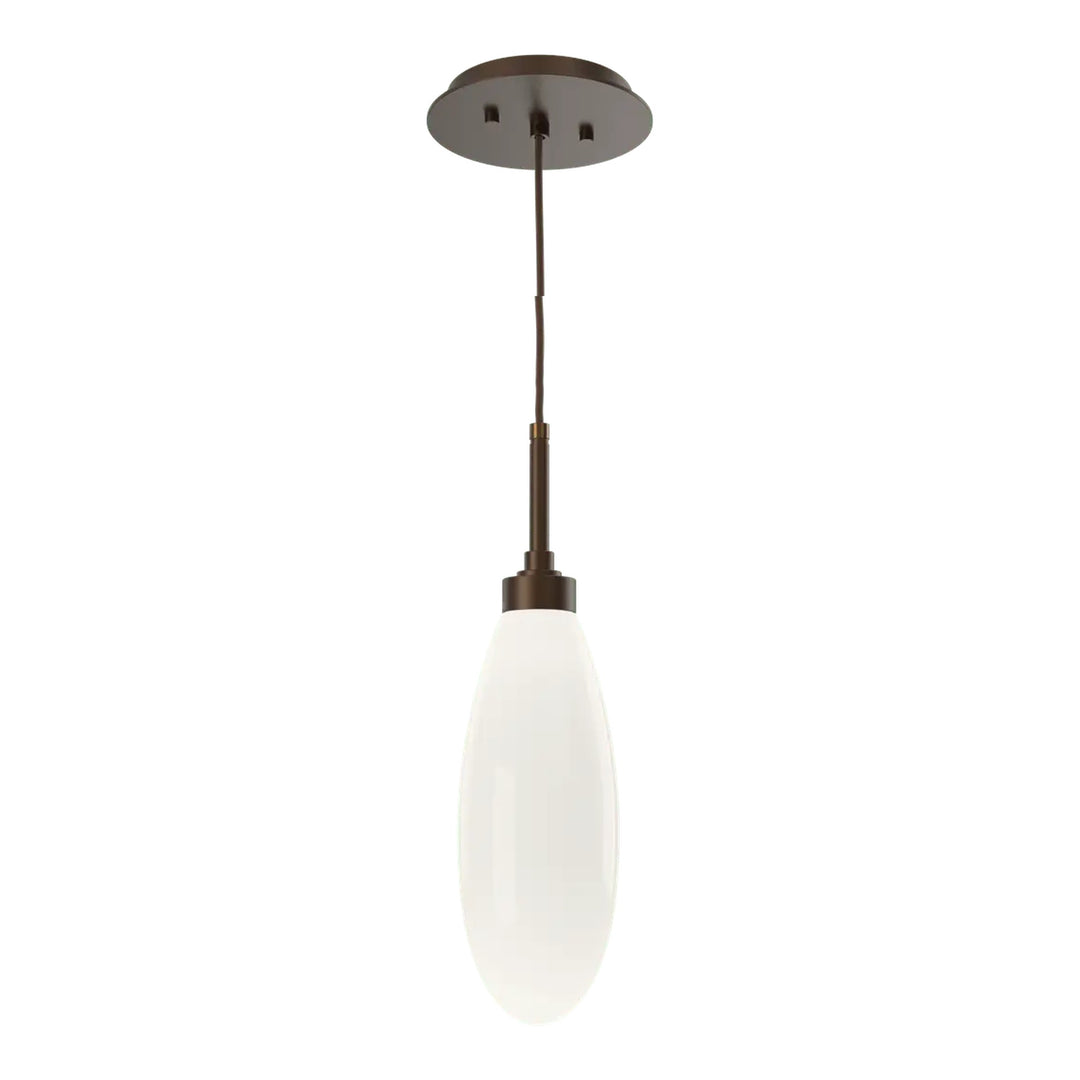 Fiori Pendant by Hammerton Studio in Flat Bronze with White glass on adjustable cord