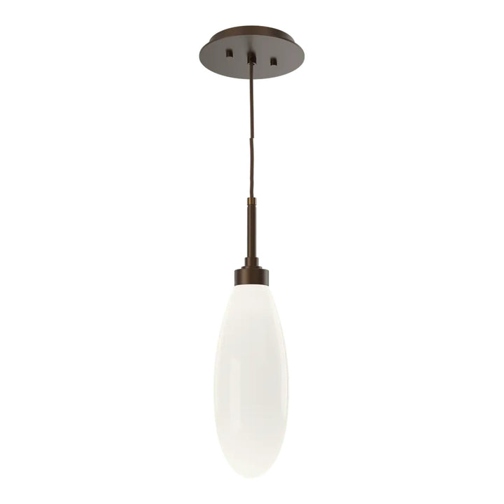 Fiori Pendant by Hammerton Studio in Flat Bronze with White glass on adjustable cord
