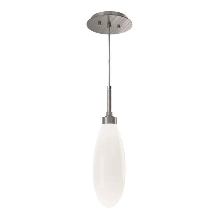 Fiori Pendant by Hammerton Studio in Gunmetal with White glass on adjustable cord