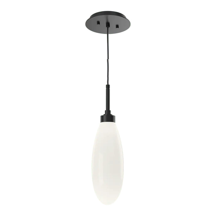Fiori Pendant by Hammerton Studio in Matte Black with White glass on adjustable cord