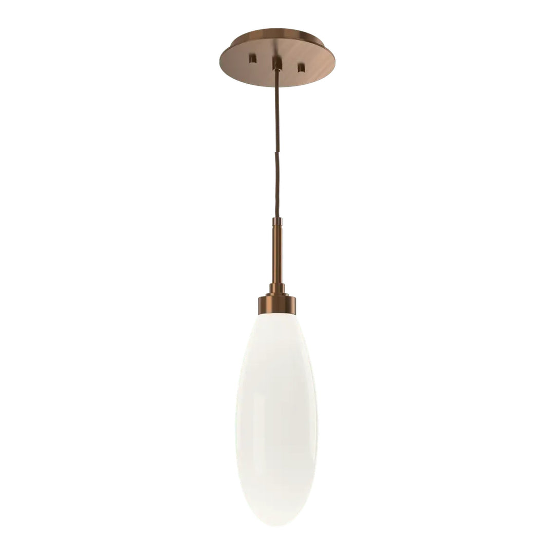 Fiori Pendant by Hammerton Studio in Oil-Rubbed Bronze with White glass on adjustable cord