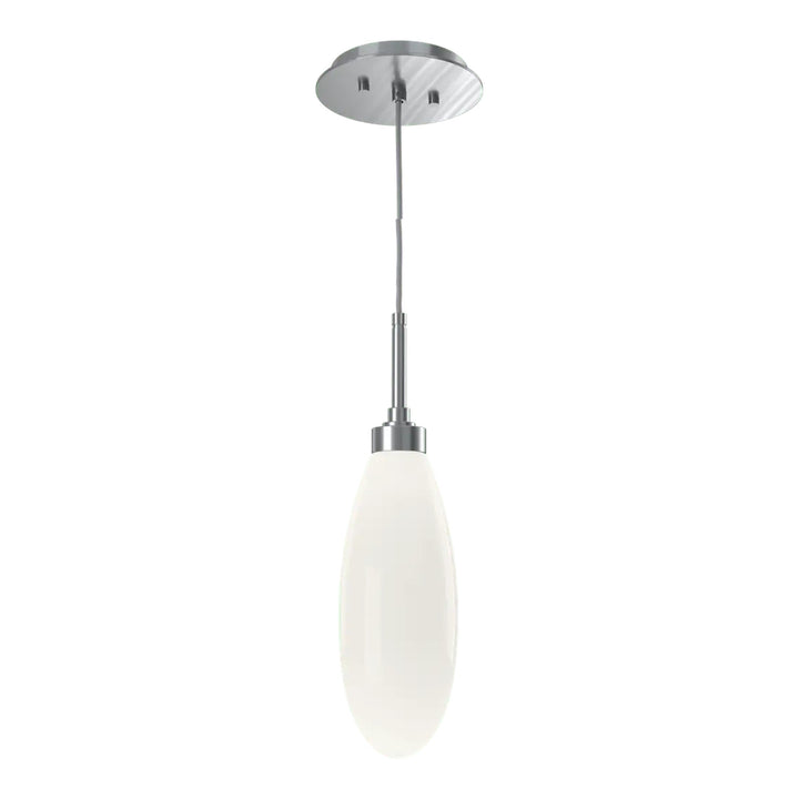 Fiori Pendant by Hammerton Studio in Satin Nickel with White glass on adjustable cord