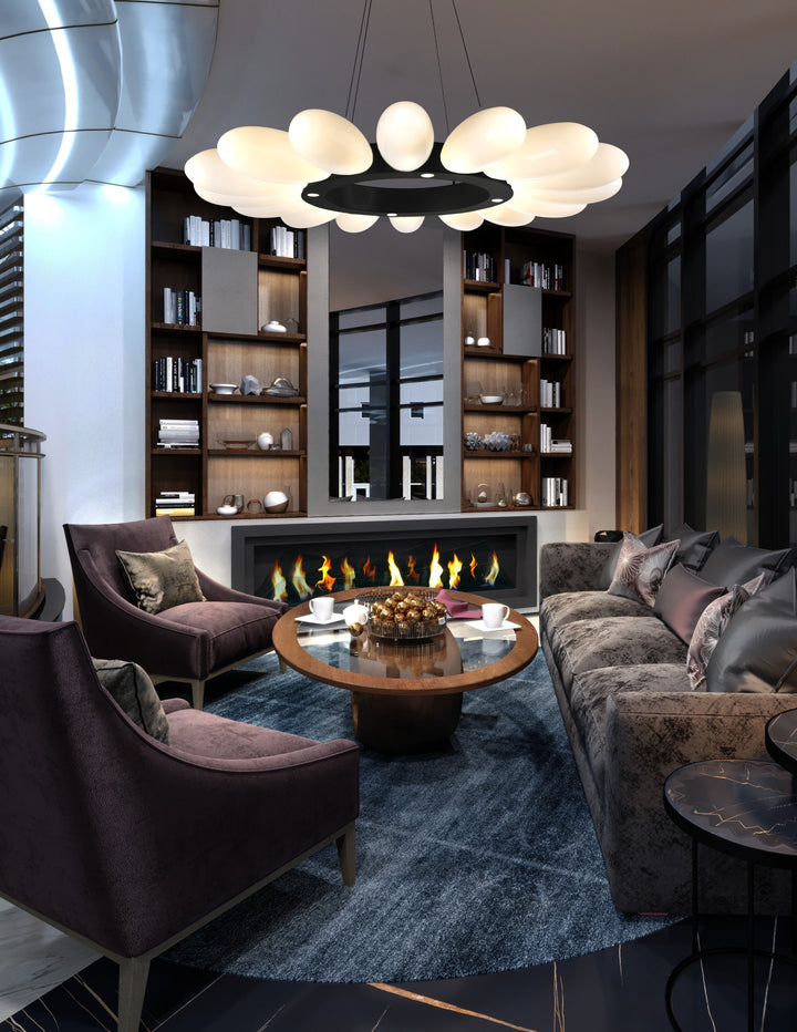 Fiori Radial Ring Chandelier by Hammerton Studio in a styled interior